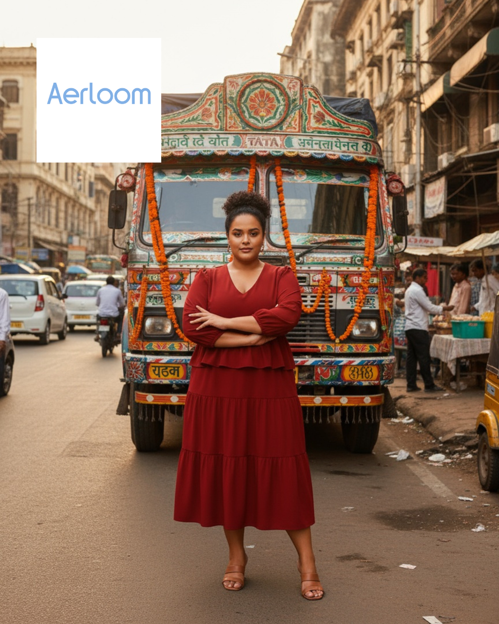 Aerloom Maroon Flow Dress - Women