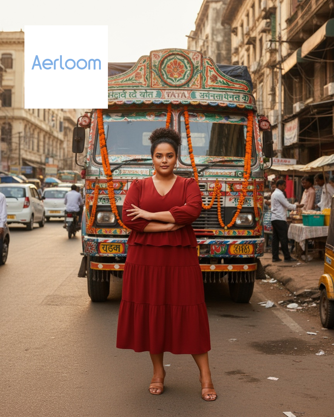 Aerloom Maroon Flow Dress - Women