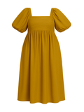 Aerloom Mustard Ribbon Dress Women