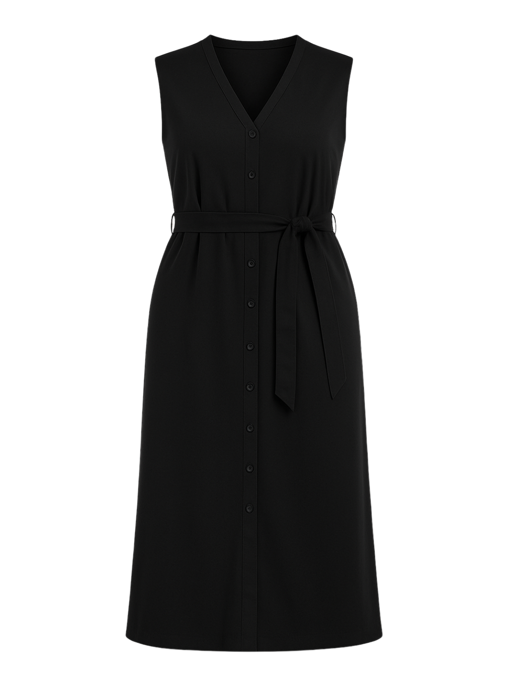 Aerloom Black Buttoned Dress Women