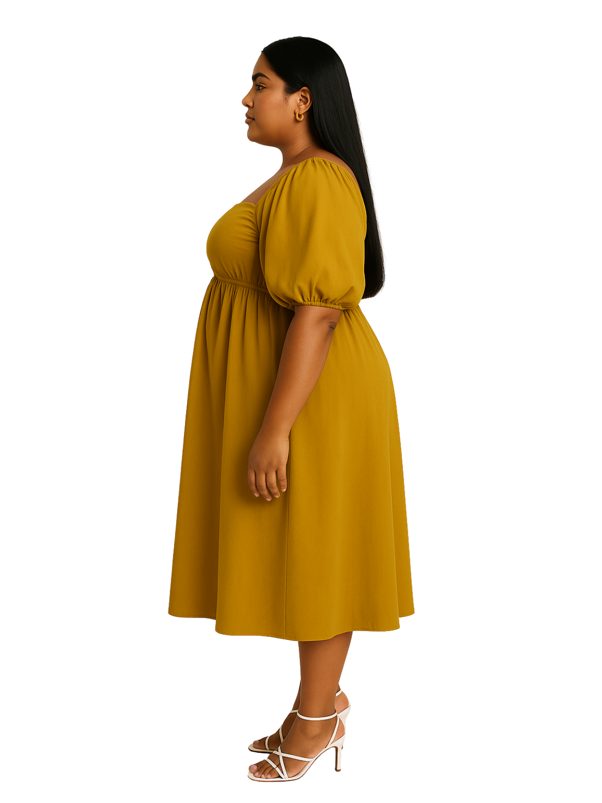 Aerloom Mustard Ribbon Dress Women