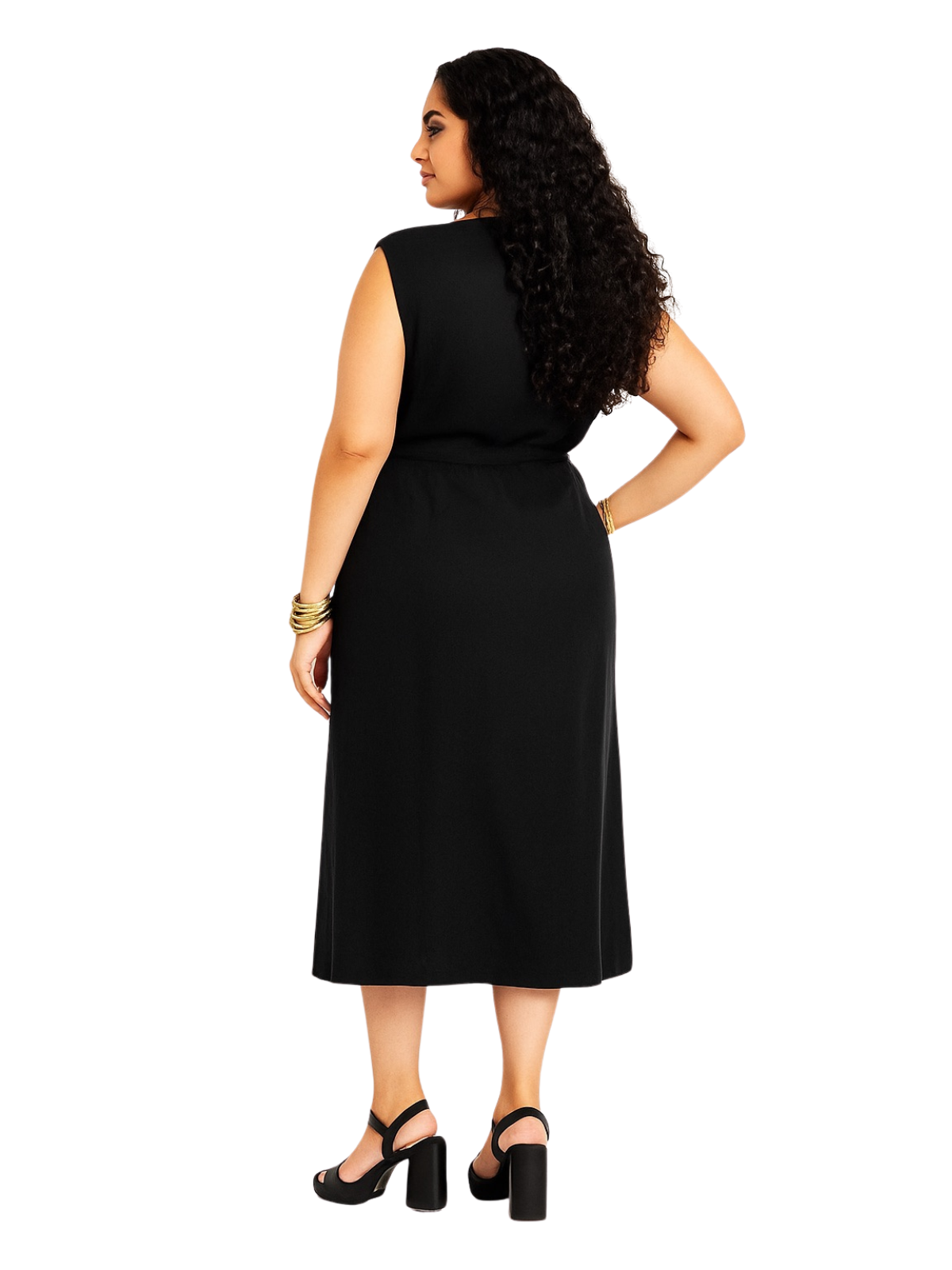 Aerloom Black Buttoned Dress Women