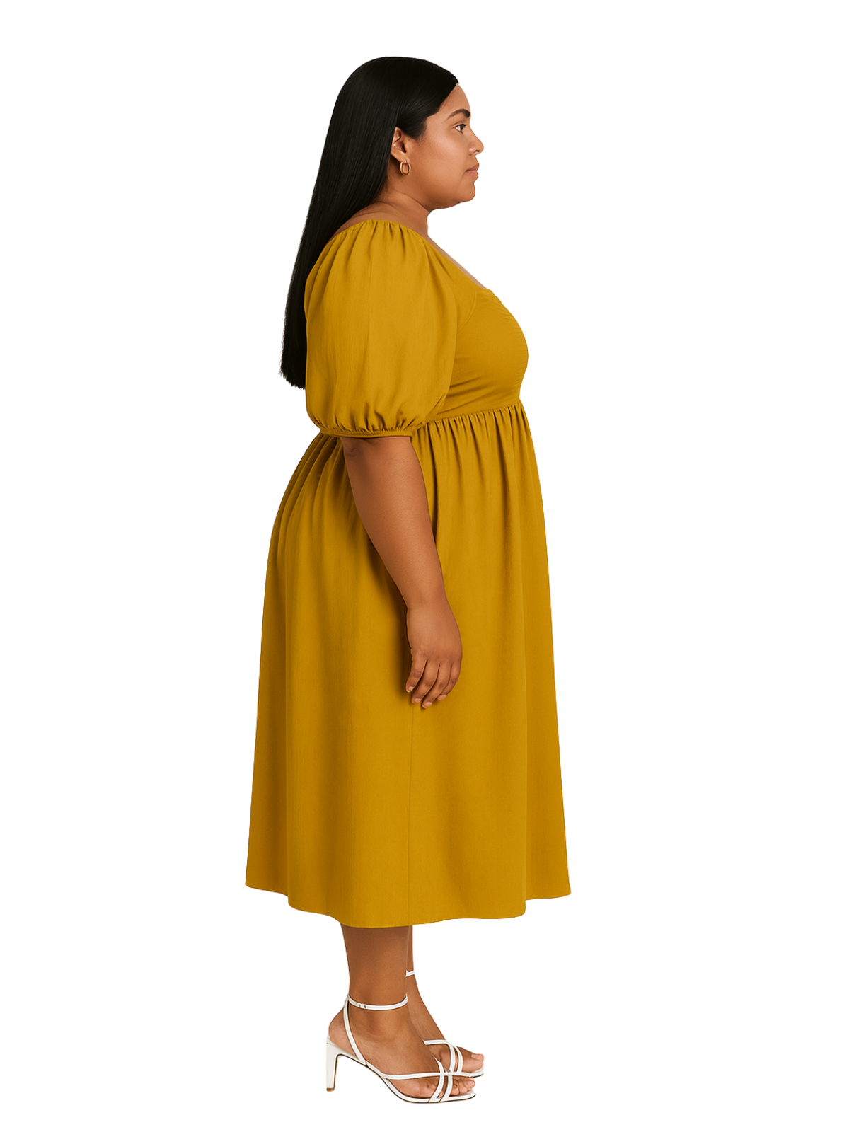 Aerloom Mustard Ribbon Dress Women